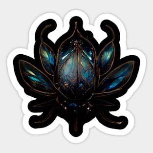 Dark Kyan Beetle Sticker